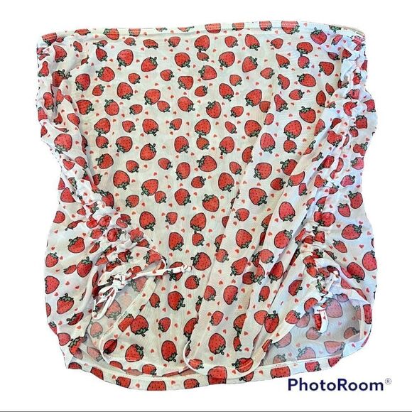 Size 4XL 3 piece strawberry print bikini top bottom coverup EUC - Picture 5 of 15